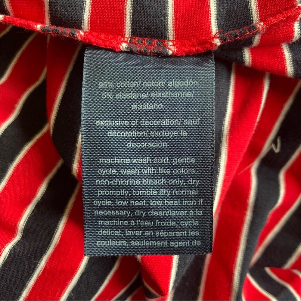 Tommy Hilfiger Striped V Neck Red Navy T Shirt Dress Size S - Picture 6 of 6